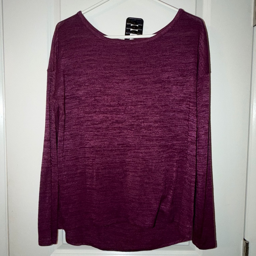 GAP Women's Long-Sleeve Boatneck Top - Plum Heather